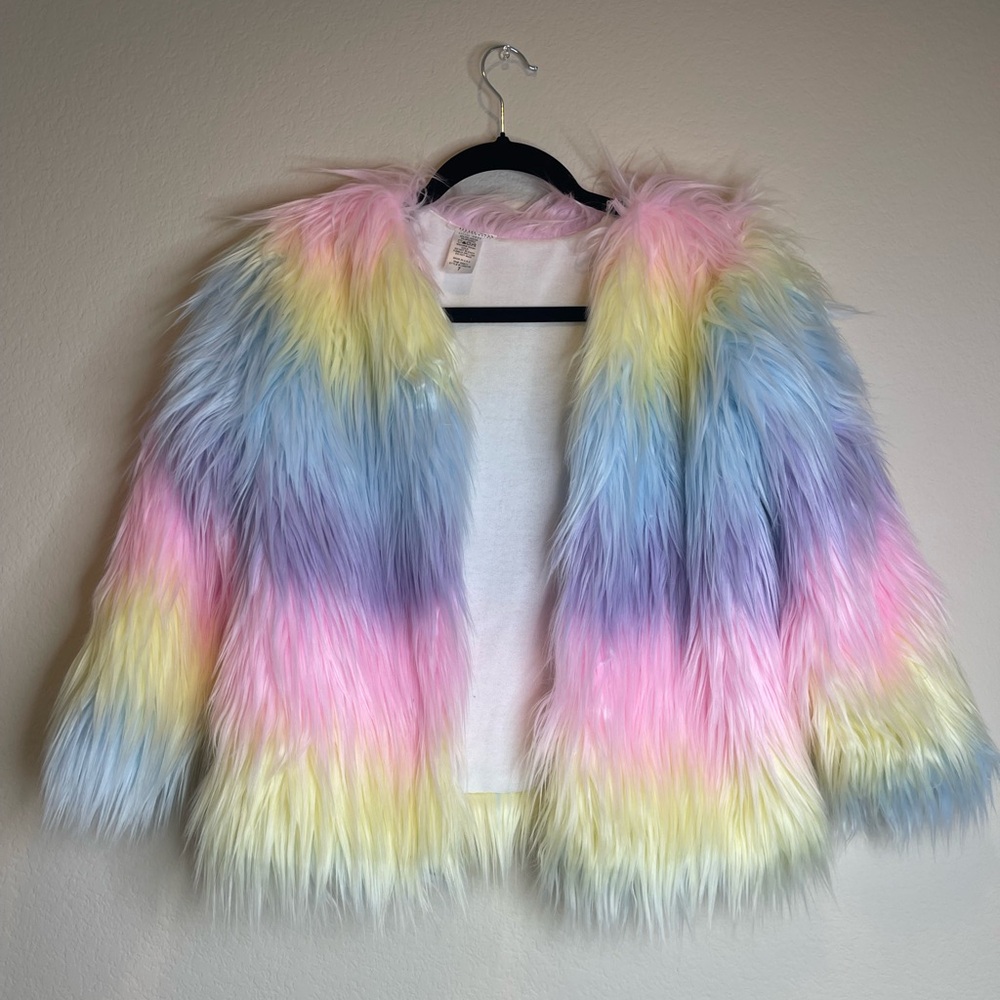 Beautiful soft faux rainbow pastel jacket.
